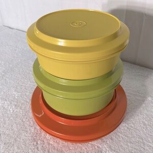 Vintage MCM Tupperware Seal N Serve Seal N Go Bowls 6pc Cottagecore Grandmacore